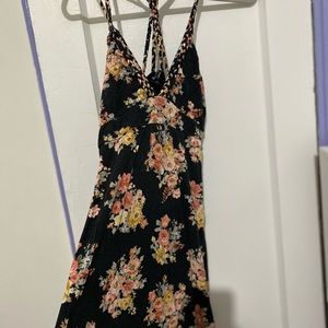 Black floral summer dress